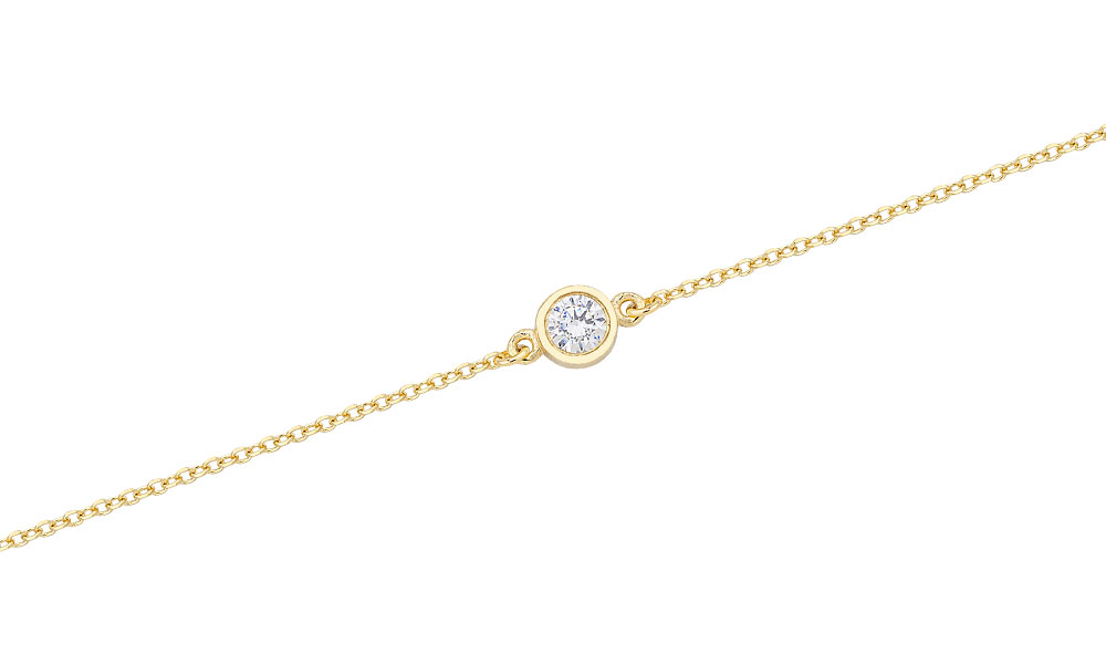 SOLITAIRE YELLOW GOLD BRACELET