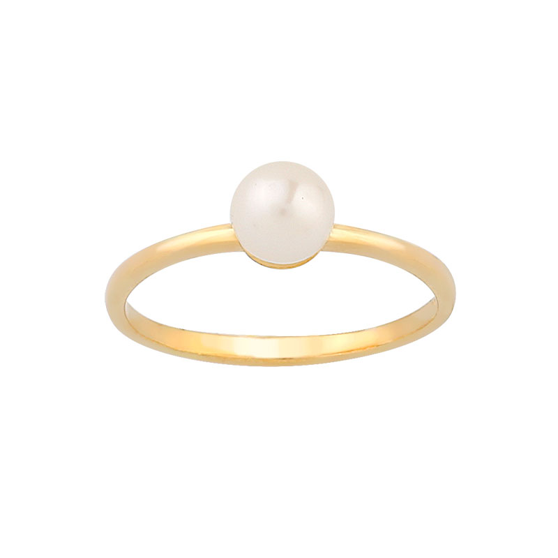 YELLOW GOLD PEARL RING