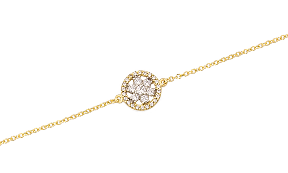 YELLOW GOLD K14 BRACELET WITH ROUND ELEMENT