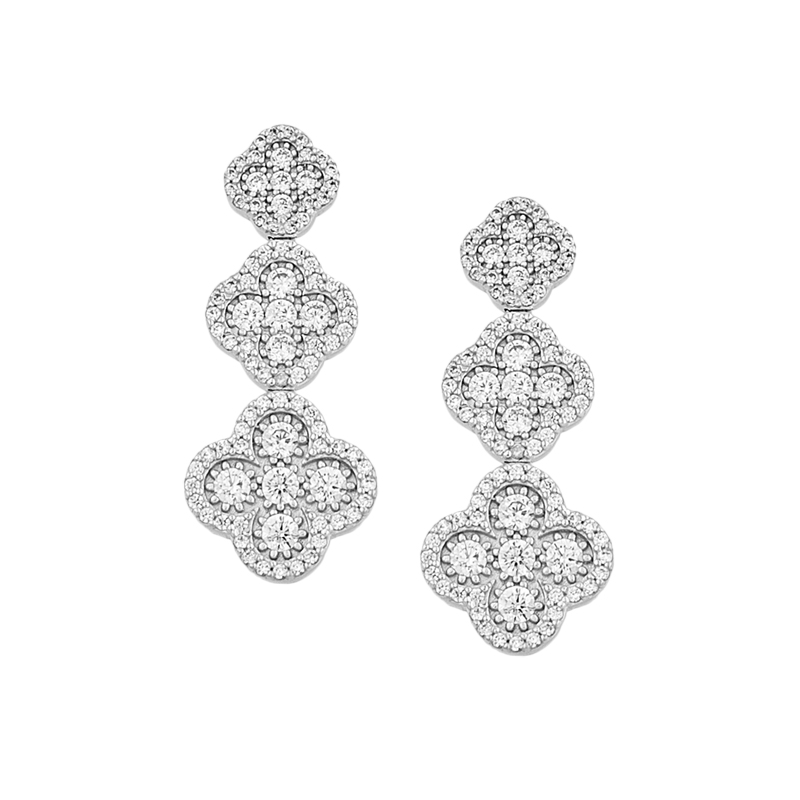 WHITE GOLD K18 EARRINGS WITH DIAMONDS