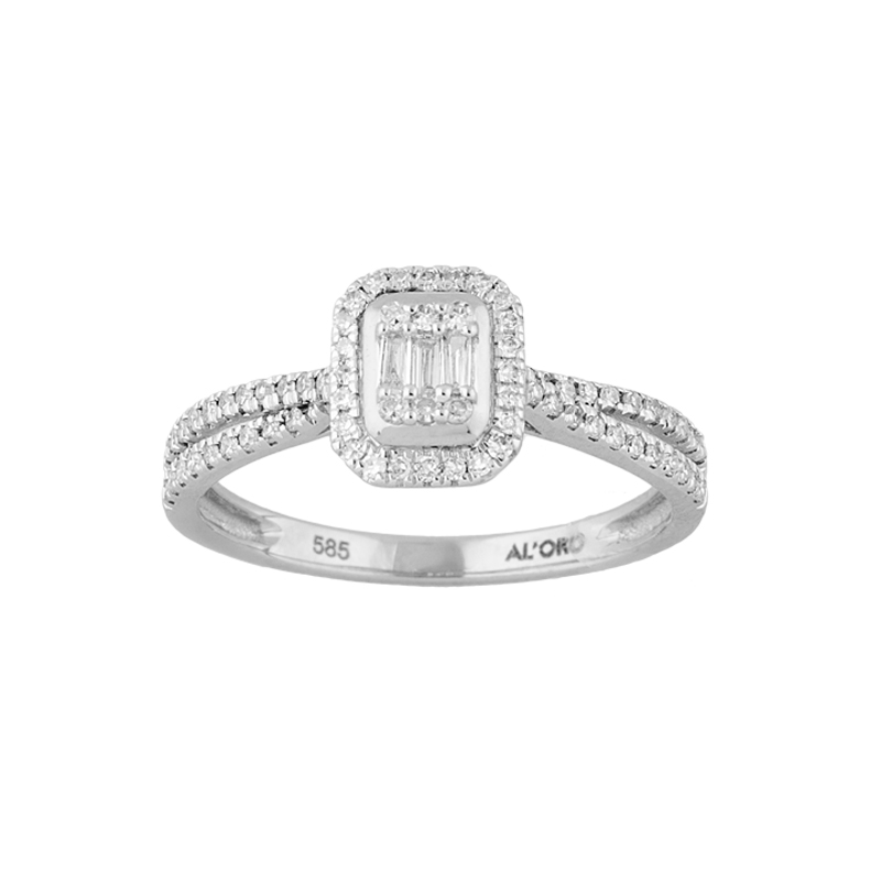 WHITE GOLD K18 RING WITH DIAMONDS